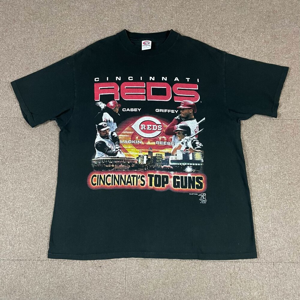 VTG True Fan "Cincinnati's Top Guns" Cincinnati Reds T-Shirt Adult L 2000 Y2K